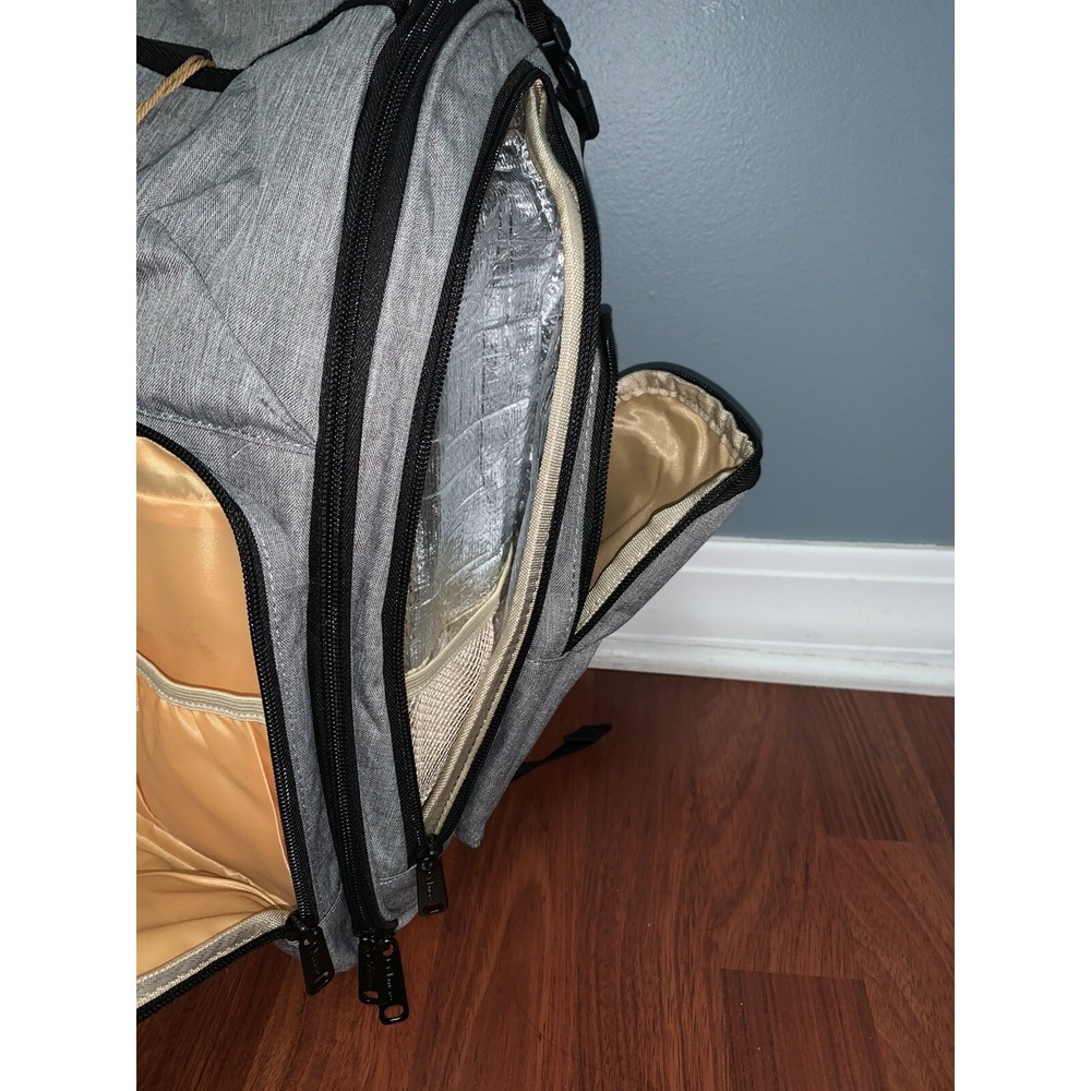 Mancro Diaper Bag Backpack, Large Multifunction Waterproof Gray - Picture 7 of 10